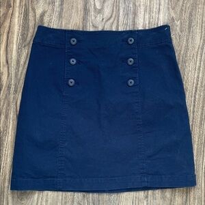 Classic Navy Buttoned Women's Skirt